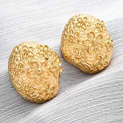 Цветок 304 из нержавеющей стали серьги, реальный 18 k позолоченный, цветок, 30x26 мм