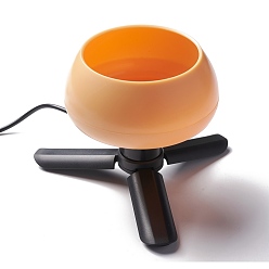 Оранжевый Электрический пластиковый спиннер для бисера, загрузчик шариков с регулируемой скоростью, с изогнутой иглой для бисероплетения из нержавеющей стали 2шт., для быстрого нанизывания бисера, оранжевые, 10x4.5 см, Внутренний диаметр: 7.3 cm