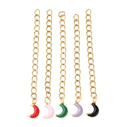 Луна Ионное покрытие (ip) 304 удлинители цепи из нержавеющей стали, с 304 эмалированными подвесками из нержавеющей стали, луна, 62 мм