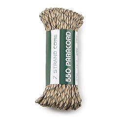 Bronze 550 Cordon de parachute en polyester paracorde, 7 cordon à âme multibrins, avec des motifs, tan, 4mm, environ 33.90 yards (31m)/paquet