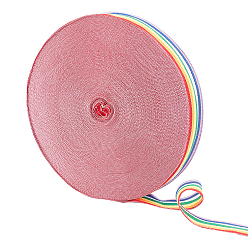 Разноцветный Плоские полосатые ленты из полиэстера в крупный рубчик, швейные принадлежности для одежды, красочный, 25 мм