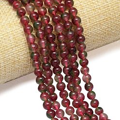 Индийский Красный Натуральный Malaysia нефритовые бусы пряди, окрашенная и подогревом, круглые, Индийская красная, 4~4.5 мм, отверстие : 0.8 мм, около 85~88 шт / нитка, 14.96''~14.96'' (38~39 см)