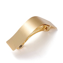 Matte Gold Color Brass Filigree Hair Barrette, Wave, Matte Gold Color, 77.5x24x24mm