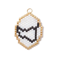 Козерог Подвески из стеклянных бусин с изображением двенадцати созвездий, с 304 кольцом из нержавеющей стали, реальный 18 k позолоченный, Козерог, 27x20x1.5 мм, отверстие : 2.5 мм