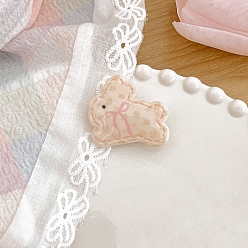 Розовый Заколки для волос из кожи аллигатора, аксессуары для волос для женщин и девочек, кролик, туманная роза, 35 мм