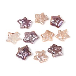 чертополох Натуральный жемчуг в стиле барокко кеши, зарождающаяся жемчужина, звезда, чертополох, 9~14x9.5~14x2.5~6 мм, отверстие : 0.6 мм