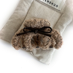 Цвет Древесины Пластиковые зажимы когтя волос, с бантиком, бантом, деревесиные, 130 мм