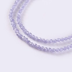 Medium Slate Blue Glass Beads Strands, Faceted, Round, Medium Slate Blue, 2x2mm, Hole: 0.4mm, about 193~197pcs/strand, 14.17 inch~15.51 inch(36~39.4cm)
