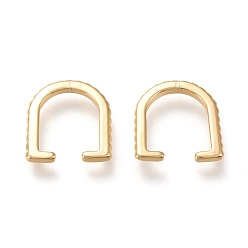 Real 18K Gold Plated Brass Cuff Earrings, U Shape, Real 18K Gold Plated, 15.5x15x2mm