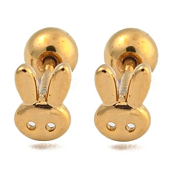 Кролик 304 серьги из нержавеющей стали для хряща, золотые, кролик, 6x4 мм