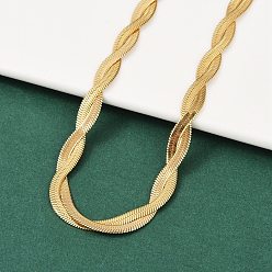 Золотой 304 колье из нержавеющей стали с витой веревкой для мужчин и женщин, золотые, 15.94 дюйм (40.5 см)
