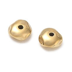 Chapado en Oro Real de 14K 304 bolas de acero inoxidable, ronda irregular, real 14 k chapado en oro, 8x8x4 mm, agujero: 1.5 mm