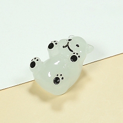 Нектар Украшение для дисплея белого медведя из светящейся смолы, светится в темноте, Микропейзажные украшения для рабочего стола автомобиля, нектар, 21x15 мм