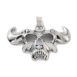(461) Высокий Металлик Виноград Сплавочные подвески тибетского стиля, череп прелести, крупный рогатый скот, 31x51x6.5 мм, отверстие : 8x4.5 мм