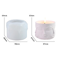 Белый Силиконовые формы для подсвечников своими руками, для изготовления свечей, белые, 90x64 мм