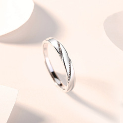 Платина Регулируемые латунные манжеты с кубическим цирконием и паве для мужчин, платина, внутренний диаметр: 15~20 мм