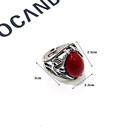 Eagle Ретро сплав с регулируемыми манжетами из смолы, античное серебро, орел, 25x23 мм, внутренний диаметр: регулируемый