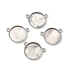 Античное Серебро Плоские круглые сплавные коннекторы кабошоны, Настройки подвески кабошон, без кадмия и без свинца, античное серебро, лоток : 22.5 мм, 24x30x2 мм, отверстие : 3 мм