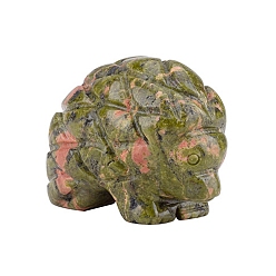 Унакит Резные целебные фигурки ежа из натурального унакита, Украшения из камня с энергией Рейки, 40x30 мм