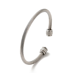 Нержавеющая Сталь Цвет Не тускнеющие 304 браслеты-манжеты из нержавеющей стали, браслеты крутящего момента, цвет нержавеющей стали, внутренний диаметр: 2-1/2x2-1/8 дюйм (6.25x5.3 см)