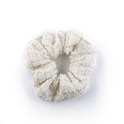 White PVC Hair Accessories, Scrunchie/Scrunchy, Ponytail Holder, Elastic Hair Ties, White, 104x87mm