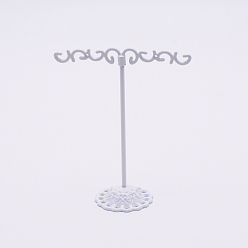 Multicolore Ensembles de présentoirs de boucle d'oreille en fer massif, blanc, 1-3/8x3-1/8x3-3/4 pouce (3.5x7.85x9.5 cm)