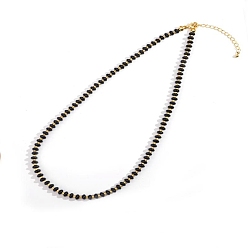 Обсидиан Красочные ожерелья из натурального обсидиана в форме рондель из бисера для летнего пляжного стиля, золотые, 16.54 дюйм (42 см)