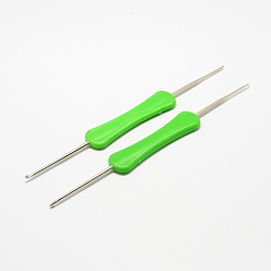 Citron Vert Poignée fer aiguilles crochet de crochets en plastique, lime, pin: 3.0~4.0 mm, 160x17x5mm
