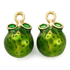 Mangosteen Подвески из эмали и сплава, фрукты чары, мангустин, 13x8x8 мм, отверстие : 1.6 мм