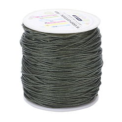 Dark Olive Green Waxed Cotton Cords, Dark Olive Green, 1mm, about 100yards/roll(91.44m/roll), 300 feet/roll