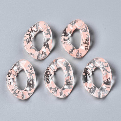 Легкий Лосось Прозрачные акриловые соединительные кольца с аэрозольной краской, разъемы для быстрой связи, для изготовления бордюрных цепей, твист, светлый померанцевый, 29.5x20x6 мм, внутренний диаметр: 8x16 мм