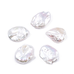 Seashell Color Natural Keshi Pearl Beads, Freshwater Pearl, Baroque Pearls, No Hole/Undrilled, Nuggets, Seashell Color, 23~25x18.5~19x4~6mm