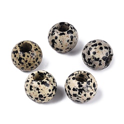 Далматинских Джаспер Натуральный Далматинские яшмы бусы, гладкая рондель, бусины с большим отверстием, 20~20.5x17~18 мм, отверстие : 7.5~8.5 мм