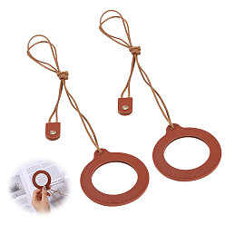 Шоколадный 2шт. увеличительное стекло для ношения на шее, с защитным чехлом из искусственной кожи., цвет шоколада, 580 мм