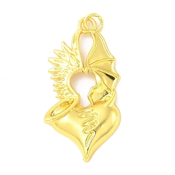 Настоящее золото 18K Подвески из сплава , сердце с крыльями, долговечный, без кадмия и без свинца, стойки покрытие, с целью перехода в кольце, реальный 18 k позолоченный, 46x23x5 мм, отверстие : 5 мм