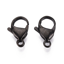 Черный Цвет Металла 304 нержавеющая сталь застежка когтя омара, металлический черный , 17x10.6x4.5 мм, отверстие : 2 мм