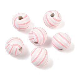 Лавандовый румянец Рождественские печатные европейские бусины из дерева схима, круглые, лавандовый румянец, 16 мм, отверстие : 4 мм