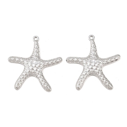 Нержавеющая Сталь Цвет 304 подвески из нержавеющей стали, морская звезда, без кадмия, без никеля и без свинца, цвет нержавеющей стали, 38x35.5x2.5 мм, отверстие : 2.2 мм
