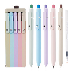 Mixed Color 5Pcs Plastic Gel Pen, with 5Pcs Plastic Ballpoint Pen Refills, Office & School Supplies, Mixed Color, 146x10x14mm