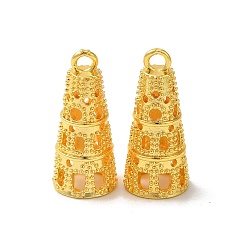 Золотой Стойки, конусы, латунные подвески, долговечный, без свинца и без кадмия, золотые, 26x11.5 мм, отверстие : 3 мм