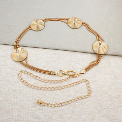 Золотой Винтажная литая геометрическая дисковая цепочка с цепочками на талию и живот для женщин, золотые, 1100 мм