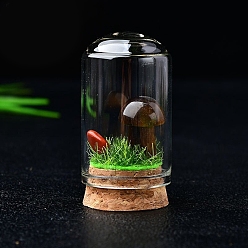 Тигровый глаз Натуральные украшения для демонстрации грибов тигровый глаз, со стеклянной крышкой, для украшения рабочего стола домашнего офиса, 20 мм