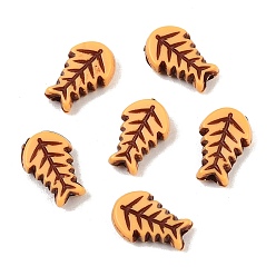 Fish Undurchsichtige Acrylperlen in Holzoptik, Sandy Brown, Fisch, 12x8x4 mm, Bohrung: 1.5 mm