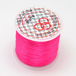 Темно-Розовый Плоская эластичная кристаллическая струна, эластичная нить для бисера, для изготовления эластичного браслета, темно-розовыми, 0.8 мм, около 54.68 ярдов (50 м) / рулон