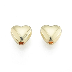Light Gold Alloy Beads, Cadmium Free & Lead Free, Heart, Light Gold, 7.5x8x4mm, Hole: 1.4mm