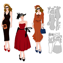 Human Углеродистая сталь разрезает трафареты, для diy scrapbooking, Фотоальбом, декоративная бумага для тиснения, форма для поздравительных открыток, человек, 135~160x88~90x0.8 мм, 2 шт / комплект