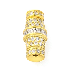 Настоящее золото 18K 925 Винтовые застежки из стерлингового серебра с микропаве и кубическими циркониями, реальный 18 k позолоченный, 12x6 мм, отверстие : 0.8 мм