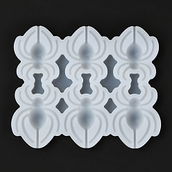 White Food Grade DIY Silicone Molds, Fondant Molds, Baking Molds, Chocolate, Candy, Biscuits, UV Resin & Epoxy Resin Jewelry Making, Spider, White, 108x130x7mm