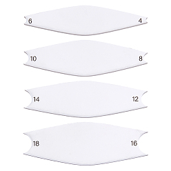 Blanc 4pcs 4 styles planche de calage en argile acrylique, pour l'artisanat de l'argile, les arts, la céramique, la poterie, les outils, blanc, 99~100x24.5~30x2.5mm, 1 pc / style