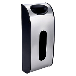 Black Stainless Steel with ABS Plastic Garbage Bag Storage Box, Wall?Mounted Grocery Bag, Black, 397x166x91mm, Inner Diameter: 178x50mm